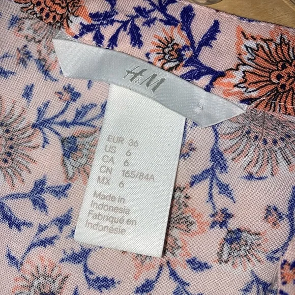 H&M Summer Dress Sz 6 Floral Pink Hi-Low - Picture 3 of 5